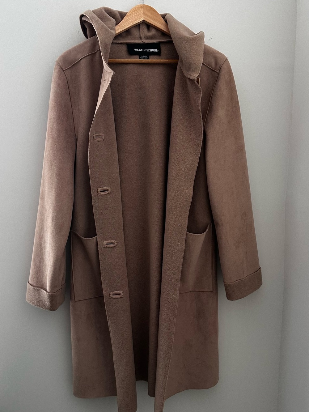 weatherproof | faux suede duster cardigan coat